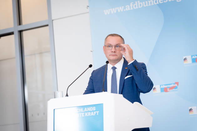 AfD, Alice Weidel, Tino Chrupalla Bundestag, Bundestagsfraktion, AfD, Pressestatement, Vorsitzende, Bundessprecherin, Alice Weidel, Vorsitzender, Bundessprecher, Tino Chrupalla Berlin Berlin GER