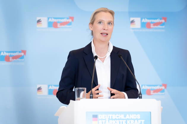 AfD, Alice Weidel, Tino Chrupalla Bundestag, Bundestagsfraktion, AfD, Pressestatement, Vorsitzende, Bundessprecherin, Alice Weidel, Vorsitzender, Bundessprecher, Tino Chrupalla Berlin Berlin GER