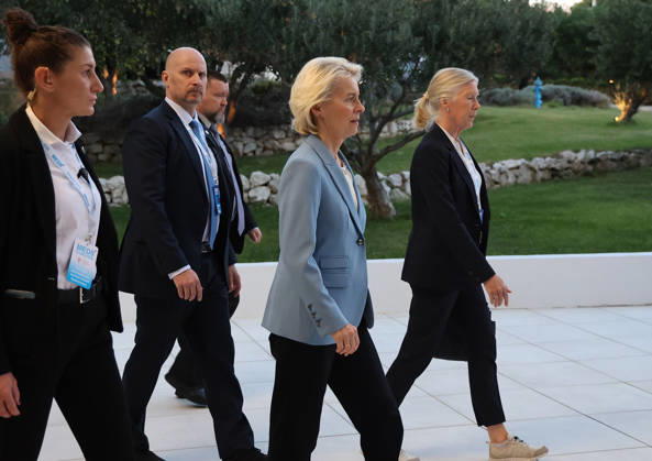 Prime minister of Croatia Andrej Plenkovic meets with President of the European Commission Ursula von der Leyen President of the European Commission Ursula von der Leyen leaves hotel Radison Blu after a meeting with Prime minister of Croatia Andrej Plenkovic (not in picture) in Split, Croatia, on October 06, 2026.  IvanaxIvanovic PIXSELL