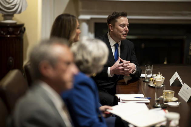 October 6, 2026, Washington, Dc, United States: U.S Department of Government Efficiency Director Elon Musk, right, speaks during a cabinet meeting chaired by U.S President Donald Trump, at the Cabinet Room of the White House, March 6, 2025 in Washington, D.C. Washington United States - ZUMAp138 20261006_zaa_p138_024 Copyright: xDanielxTorok WhitexHousex