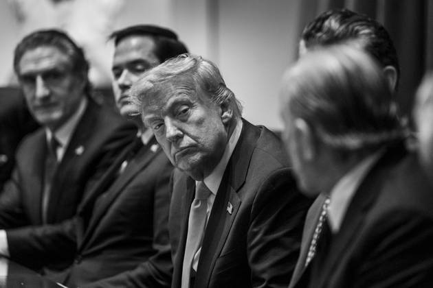 October 6, 2026, Washington, Dc, United States: U.S President Donald Trump, center, listens during a cabinet meeting at the Cabinet Room of the White House, April 10, 2025 in Washington, D.C. The meeting comes a day after Trump paused his global reciprocal tariffs. Washington United States - ZUMAp138 20261006_zaa_p138_027 Copyright: xMollyxRoberts WhitexHousex