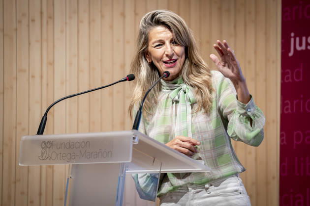 Yolanda Díaz Speaks at the Event Democracy and International Solidarity The Second Vice President of the Government and Minister of Labor and the Social Economy, Yolanda Díaz, spoke during the event Democracy and International Solidarity: The Past, a Driving Force for Building the Future, on October 6, 2026, in Madrid, Spain. The event was held to mark the 50th anniversary of the German Friedrich Ebert Foundation (Friedrich Ebert Stiftung) delegation, FES in Spain. OCTOBER 6, 2026. YOLANDA ECONOMY DEMOCRACY MINISTER LABOR ON FOOT Madrid, Spain Copyright: xA.xPÃ rezxMecax 7825150