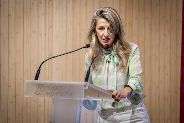 Yolanda Díaz Speaks at the Event Democracy and International Solidarity The Second Vice President of the Government and Minister of Labor and the Social Economy, Yolanda Díaz, spoke during the event Democracy and International Solidarity: The Past, a Driving Force for Building the Future, on October 6, 2026, in Madrid, Spain. The event was held to mark the 50th anniversary of the German Friedrich Ebert Foundation (Friedrich Ebert Stiftung) delegation, FES in Spain. OCTOBER 6, 2026. YOLANDA ECONOMY DEMOCRACY MINISTER LABOR ON FOOT Madrid, Spain Copyright: xA.xPÃ rezxMecax 7825152