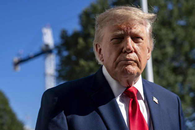 President Donald Trump speaks with reporters before boarding Marine One on the South Lawn of the White House in Washington, DC on Tuesday, October 6, 2026. The President is going to Baltimore, Maryland to deliver remarks at Anduril Industries, a tech company that builds robotic weapons and software for the military.  WAP20261006305 BONNIExCASH