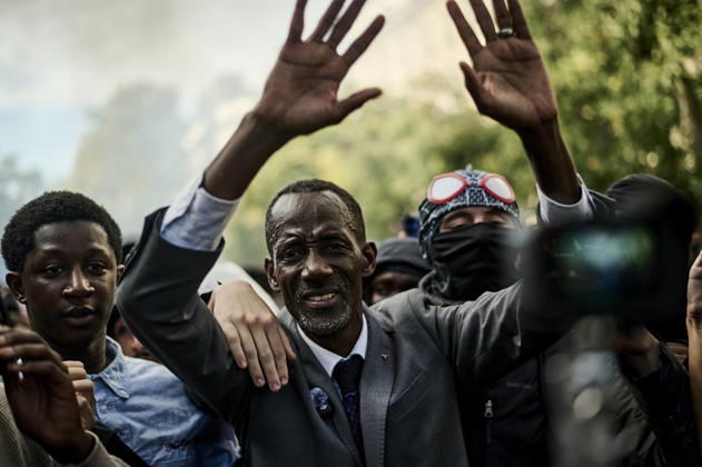 Saint-Denis Mayor Bally Bagayoko trying to call for calm, during high school students protest in Paris, on October 6, 2026. - 06 10 2026 - France Ile-de-France (region) Paris -  AntoninxBuratx xLexPictorium LePictorium_0342075