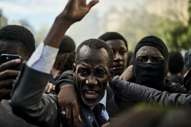 Saint-Denis Mayor Bally Bagayoko trying to call for calm, during high school students protest in Paris, on October 6, 2026. - 06 10 2026 - France Ile-de-France (region) Paris -  AntoninxBuratx xLexPictorium LePictorium_0342079