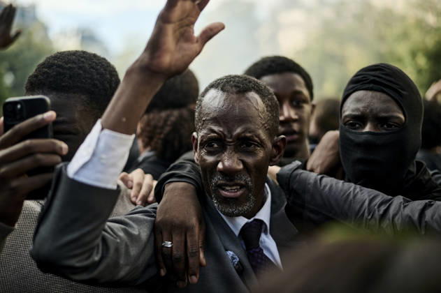 Saint-Denis Mayor Bally Bagayoko trying to call for calm, during high school students protest in Paris, on October 6, 2026. - 06 10 2026 - France Ile-de-France (region) Paris -  AntoninxBuratx xLexPictorium LePictorium_0342080