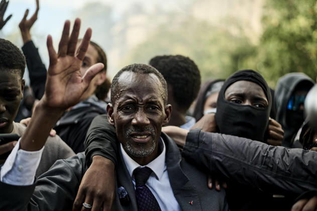 Saint-Denis Mayor Bally Bagayoko trying to call for calm, during high school students protest in Paris, on October 6, 2026. - 06 10 2026 - France Ile-de-France (region) Paris -  AntoninxBuratx xLexPictorium LePictorium_0342082
