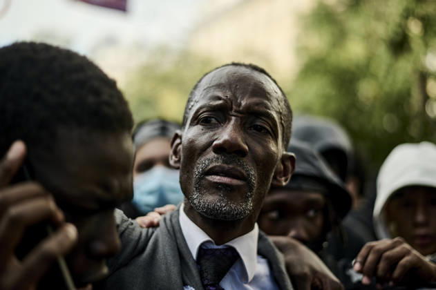 Saint-Denis Mayor Bally Bagayoko trying to call for calm, during high school students protest in Paris, on October 6, 2026. - 06 10 2026 - France Ile-de-France (region) Paris -  AntoninxBuratx xLexPictorium LePictorium_0342084