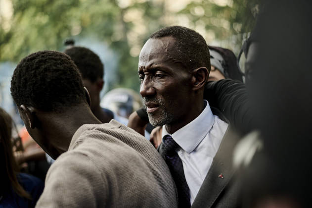 Saint-Denis Mayor Bally Bagayoko trying to call for calm, during high school students protest in Paris, on October 6, 2026. - 06 10 2026 - France Ile-de-France (region) Paris -  AntoninxBuratx xLexPictorium LePictorium_0342086