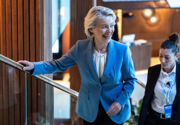 Croatia, Split, 06.10.2026. Radisson Blu Resort and Spa Hotel. Bilateral meeting between Prime Minister Andrej Plenkovic and European Commission President Ursula von der Leyen on the sidelines of the MED9 summit. In the photo: Ursula von der Leyen. Photo: Tom Dubravec CROPIX Split CROATIA Copyright: xxTomxDubravecx plenkovic_leyen2-061026