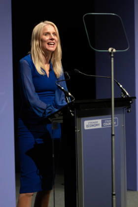 October 6, 2026, Birmingham, United Kingdom: Shadow Secretary of State for Culture, Media, and Sport Rebecca Paul MP speaks during a fringe panel. A fringe panel discussion on the Great British fashion, design industry, and creative sectors at the Conservative Party Conference in Birmingham. The debate focused on the style and textiles economy s contribution to national growth. Birmingham United Kingdom - ZUMAs197 20261006_aaa_s197_124 Copyright: xGaryxRobertsx