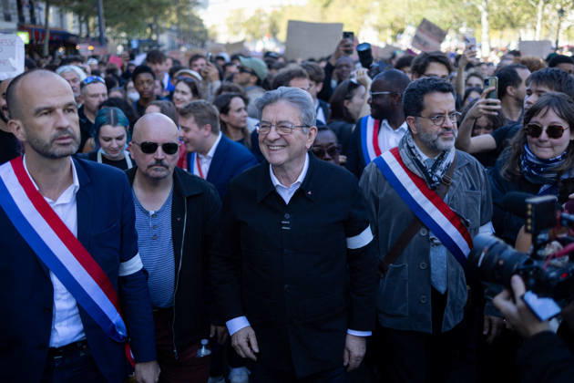 Student Demonstration - Paris RL President of La France Insoumise LFI Jean Luc Melenchon takes part in a demonstration as part of a nationwide day of actions called by high-school students, joined by unions and teachers, who for days have been demanding better learning conditions in protests punctuated by violent confrontations in Paris on October 6, 2026. Photo by Raphael Lafargue ABACAPRESS.COM Paris France  Copyright: xLafarguexRaphael ABACAx