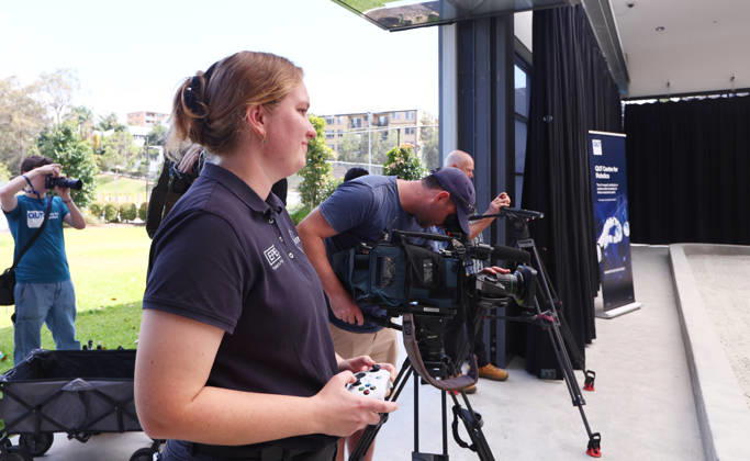 AUSTRALIAN LUNAR ROVER LAUNCH, Emily Crabb from Mechatronics Engineer at EPE during the launch of Roo-ver an Australian-designed and built lunar rover at QUT Kelvin Grove, in Brisbane, Wednesday, October 7, 2026. ( NO ARCHIVING BRISBANE QUEENSLAND Australia  Copyright: xJASONxO BRIENx 20261007123089384512