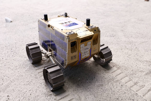 AUSTRALIAN LUNAR ROVER LAUNCH, Scenes during the launch of Roo-ver an Australian-designed and built lunar rover at QUT Kelvin Grove, in Brisbane, Wednesday, October 7, 2026. ( NO ARCHIVING BRISBANE QUEENSLAND Australia  Copyright: xJASONxO BRIENx 20261007158632358258