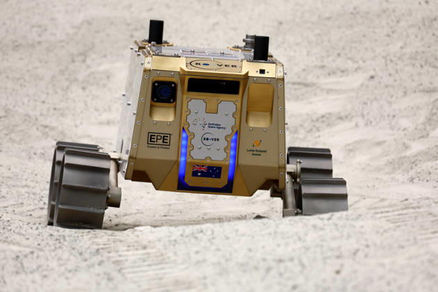 AUSTRALIAN LUNAR ROVER LAUNCH, Scenes during the launch of Roo-ver an Australian-designed and built lunar rover at QUT Kelvin Grove, in Brisbane, Wednesday, October 7, 2026. ( NO ARCHIVING BRISBANE QUEENSLAND Australia  Copyright: xJASONxO BRIENx 20261007152136783036