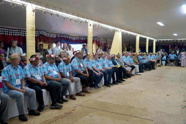 October 6, 2026, Funafuti, Funafuti, Tuvalu: Australian Prime Minister ANTHONY ALBANESE, Fijian Prime Minister SITIVENI RABUKA, and Tuvaluan Prime Minister FELETI TEO and other international leaders attend a welcome ceremony for the Pre-COP31 Leaders™ event in Funafuti, Tuvalu, on October 6, 2026. Complementing the ministerial meeting in Fiji, the visit brings global decision-makers to the low-lying Pacific island nation to witness climate impacts and community adaptation efforts firsthand and advance climate action ahead of COP31 in Antalya, Türkiye. Funafuti Tuvalu - ZUMA 20261006_int_h213_011 Copyright: xHuang Mendersx