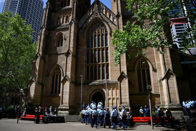 MIA LAY FUNERAL, Attendees enter during the funeral service for NSW Police Constable Mia Lay at St Andrew s Cathedral, in Sydney, Wednesday, October 7, 2026. Constable Mia Lay, 20, died when the marked vehicle she was a passenger in crashed into a tree early on September 25 in the Sydney suburb of Redfern. ( NO ARCHIVING SYDNEY NEW SOUTH WALES Australia  Copyright: xDANxHIMBRECHTSx 20261007175280725836