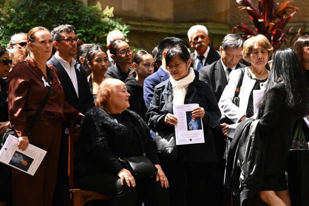 MIA LAY FUNERAL, Mourners attend the funeral service for NSW Police Constable Mia Lay at St Andrew s Cathedral, in Sydney, Wednesday, October 7, 2026. Constable Mia Lay, 20, died when the marked vehicle she was a passenger in crashed into a tree early on September 25 in the Sydney suburb of Redfern. ( NO ARCHIVING SYDNEY NEW SOUTH WALES Australia  Copyright: xDANxHIMBRECHTSx 20261007137008646248