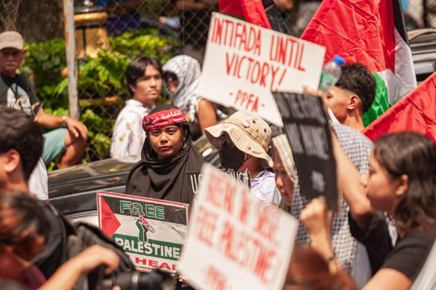 October 7, 2026, Quezon City, Quezon, Philippines: In commemoration of the 3rd anniversary of the Al-Aqsa Flood, progressive and rights activists protested in the streets of Manila to demand justice from Israel and its allies. Quezon City Philippines - ZUMAy102 20261007_zip_y102_003 Copyright: xKenosisxYapx