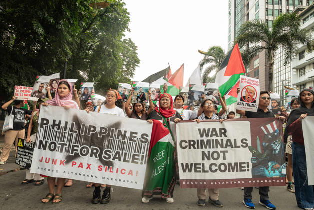 October 7, 2026, Quezon City, Quezon, Philippines: In commemoration of the 3rd anniversary of the Al-Aqsa Flood, progressive and rights activists protested in the streets of Manila to demand justice from Israel and its allies. Quezon City Philippines - ZUMAy102 20261007_zip_y102_006 Copyright: xKenosisxYapx