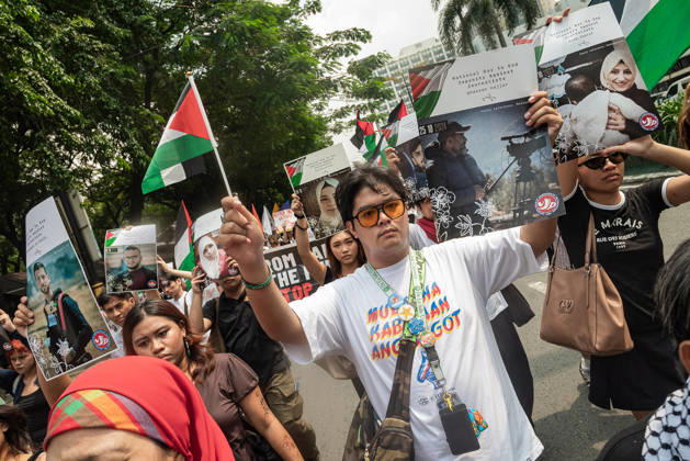 October 7, 2026, Quezon City, Quezon, Philippines: In commemoration of the 3rd anniversary of the Al-Aqsa Flood, progressive and rights activists protested in the streets of Manila to demand justice from Israel and its allies. Quezon City Philippines - ZUMAy102 20261007_zip_y102_014 Copyright: xKenosisxYapx