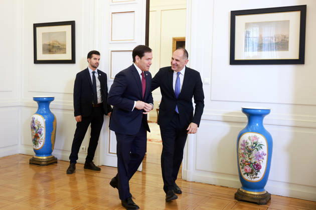 Greek Foreign Minister Giorgos Gerapetritis meets US Secretary of State Marco Rubio in Athens ATHENS, GREECE - OCTOBER 7: Greek Foreign Minister Giorgos Gerapetritis meets with US Secretary of State Marco Rubio at the Ministry of Foreign Affairs in Athens, Greece on October 7, 2026. Costas Baltas Anadolu Athens Greece. Editorial use only. Please get in touch for any other usage.  Copyright: x2026xAnadoluxCostasxBaltasx