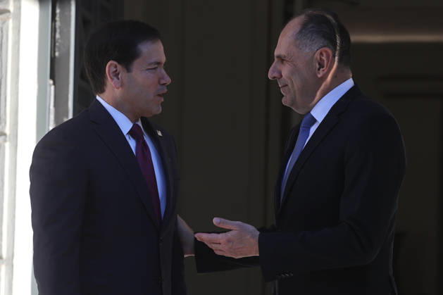 Greek Foreign Minister Giorgos Gerapetritis meets US Secretary of State Marco Rubio in Athens ATHENS, GREECE - OCTOBER 7: Greek Foreign Minister Giorgos Gerapetritis meets with US Secretary of State Marco Rubio at the Ministry of Foreign Affairs in Athens, Greece on October 7, 2026. Ayhan Mehmet Anadolu Athens Greece. Editorial use only. Please get in touch for any other usage.  Copyright: x2026xAnadoluxAyhanxMehmetx