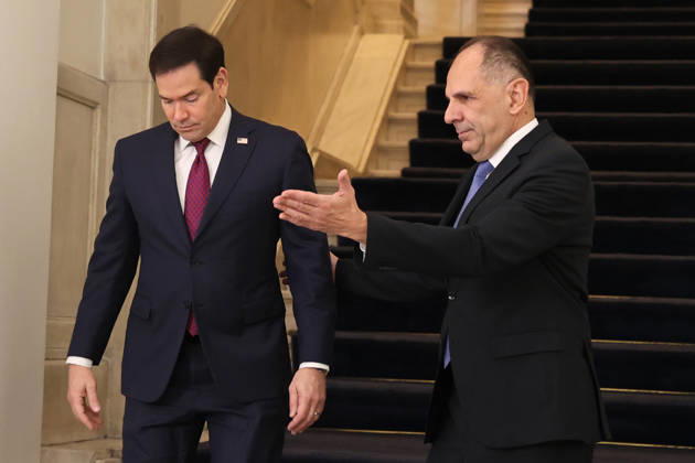 Greek Foreign Minister Giorgos Gerapetritis meets US Secretary of State Marco Rubio in Athens ATHENS, GREECE - OCTOBER 7: Greek Foreign Minister Giorgos Gerapetritis meets with US Secretary of State Marco Rubio at the Ministry of Foreign Affairs in Athens, Greece on October 7, 2026. Ayhan Mehmet Anadolu Athens Greece. Editorial use only. Please get in touch for any other usage.  Copyright: x2026xAnadoluxAyhanxMehmetx