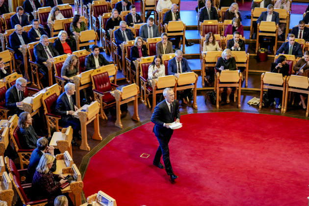 Statsbudsjett 2027 Oslo 20261007. Finansminister Jens Stoltenberg (Ap) under fremleggelsen av statsbudsjettet for 2027. Foto: Fredrik Varfjell NTB Oslo Norge rMLbL8myOhg EDITORIAL USE ONLY Ref:_POLrMLbL8myOhg.jpg Copyright: xFredrikxVarfjellxx xNTBx