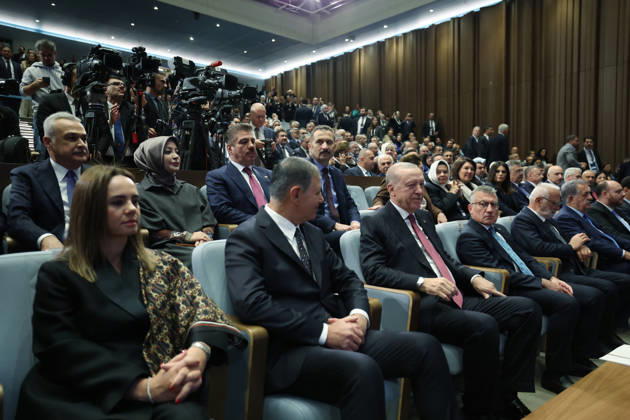 Turkish President and Leader of the Justice and Development (AK) Party Recep Tayyip Erdogan ANKARA, TURKIYE - OCTOBER 7: (----EDITORIAL USE ONLY - MANDATORY CREDIT - TURKISH PRESIDENCY MURAT CETINMUHURDAR HANDOUT - NO MARKETING NO ADVERTISING CAMPAIGNS - DISTRIBUTED AS A SERVICE TO CLIENTS----) Turkish President and Leader of the Justice and Development (AK) Party Recep Tayyip Erdogan attends the Legislative Year Opening Meeting with AK Party Deputies at the AK Party Congress Center in Ankara, Turkiye on October 7, 2026. Izmir Metropolitan Municipality Mayor Cemil Tugay (2nd L) also attended the meeting. Turkish Presidency Murat Cetinmuhurdar Handout Anadolu Ankara Turkey. Editorial use only. Please get in touch for any other usa  Copyright: x2026xAnadoluxTurkishxPresidencyx MuratxCetinmuhurdarx xHandoutx