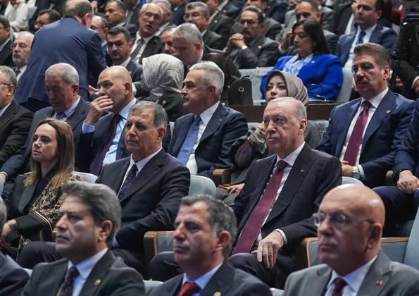 Turkish President and Leader of the Justice and Development (AK) Party Recep Tayyip Erdogan ANKARA, TURKIYE - OCTOBER 7: Turkish President and Leader of the Justice and Development (AK) Party Recep Tayyip Erdogan attends the Legislative Year Opening Meeting with AK Party lawmakers at the AK Party Congress Center in Ankara, Turkiye, on October 07, 2026. Izmir Metropolitan Municipality Mayor Cemil Tugay also attended the meeting. Ercin Erturk Anadolu Ankara Turkey. Editorial use only. Please get in touch for any other usage.  Copyright: x2026xAnadoluxErcinxErturkx