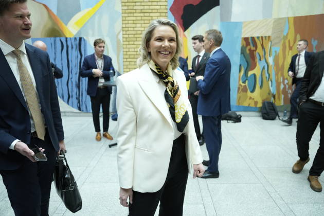 Statsbudsjett 2027 Oslo 20261007. Sylvi Listhaug (Frp) etter fremleggelsen av statsbudsjettet for 2027. Foto: Fredrik Varfjell NTB Oslo Norge 2T1MP2aXq58 EDITORIAL USE ONLY Ref:_POL2T1MP2aXq58.jpg Copyright: xFredrikxVarfjellxx xNTBx