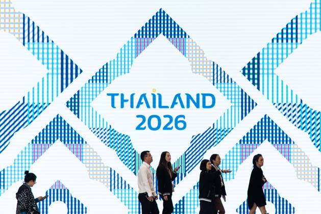 October 7, 2026, Bangkok, Thailand: People walk past the IMFÃ¢â‚¬World Bank Group Annual Meetings 2026 logo during the preparations for the event week in Bangkok..The IMFÃ¢â‚¬World Bank Group Annual Meetings 2026 will take place at the Queen Sirikit National Convention Center in Bangkok from October 12-18, 2026, drawing over 15,000 delegates from 191 member countries as Thailand hosts this prestigious event for the first time in 35 years. Bangkok Thailand - ZUMAs197 20261007_aaa_s197_004 Copyright: xPeeraponxBoonyakiatx