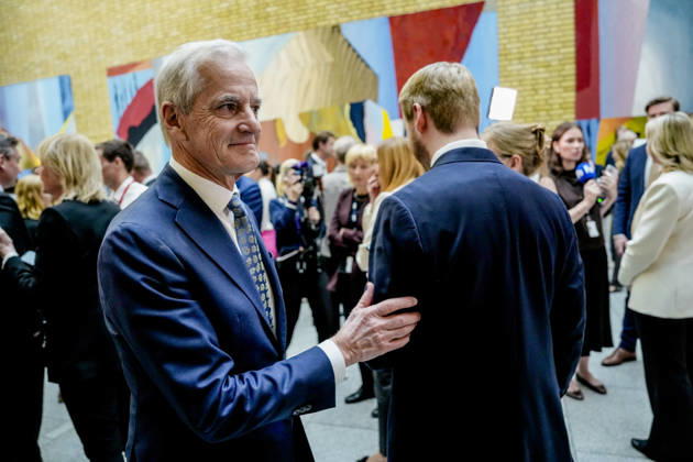 Statsbudsjett 2027 Oslo 20261007. Statsminister Jonas Gahr Store (Ap) etter fremleggelsen av statsbudsjettet for 2027. Foto: Fredrik Varfjell NTB Oslo Norge H1bn3YLtmOE EDITORIAL USE ONLY Ref:_POLH1bn3YLtmOE.jpg Copyright: xFredrikxVarfjellxx xNTBx