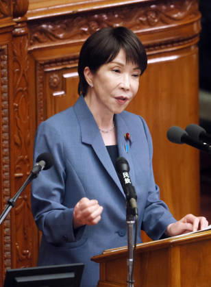 October 7, 2026, Tokyo, Japan - Japanese Prime Minister Sanae Takaichi answers a question at Lower House s plenary session at the National Diet in Tokyo on Wednesday, October 7, 2026. (photo by Yoshio Tsunoda AFLO)  aflo_354016940