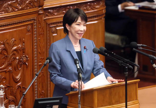 October 7, 2026, Tokyo, Japan - Japanese Prime Minister Sanae Takaichi answers a question at Lower House s plenary session at the National Diet in Tokyo on Wednesday, October 7, 2026. (photo by Yoshio Tsunoda AFLO)  aflo_354016949