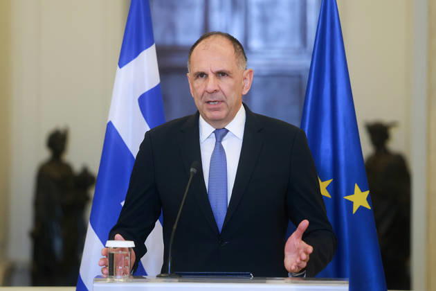 Greek Foreign Minister Giorgos Gerapetritis, US Secretary of State Marco Rubio hold joint press conference in Athens ATHENS, GREECE - OCTOBER 07: Greek Foreign Minister Giorgos Gerapetritis speaks during a joint press conference with US Secretary of State Marco Rubio at the Foreign Ministry in Athens, Greece, on October 07, 2026. Costas Baltas Anadolu Athens Greece. Editorial use only. Please get in touch for any other usage.  Copyright: x2026xAnadoluxCostasxBaltasx