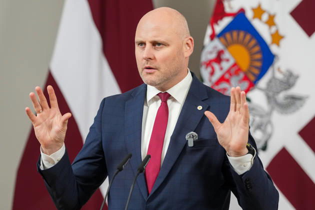 October 7, 2026, Riga, LATVIA: Current Latvian Prime Minister and candidate for prime minister of the new government ANDRIS KULBERGS attends the delivery of a statement by Latvian President in Riga, Latvia, 07 October 2026. Riga LATVIA - ZUMAp305 20261007_zip_p305_013 Copyright: xEdijsxPalensx