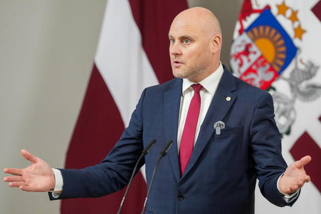 October 7, 2026, Riga, LATVIA: Current Latvian Prime Minister and candidate for prime minister of the new government ANDRIS KULBERGS attends the delivery of a statement by Latvian President in Riga, Latvia, 07 October 2026. Riga LATVIA - ZUMAp305 20261007_zip_p305_015 Copyright: xEdijsxPalensx