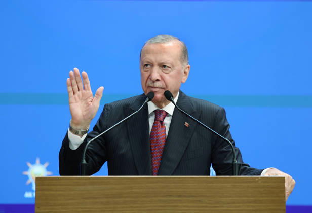 Turkish President and Leader of the Justice and Development (AK) Party Recep Tayyip Erdogan ANKARA, TURKIYE - OCTOBER 7: (----EDITORIAL USE ONLY - MANDATORY CREDIT - TURKISH PRESIDENCY MUSTAFA KAMACI HANDOUT - NO MARKETING NO ADVERTISING CAMPAIGNS - DISTRIBUTED AS A SERVICE TO CLIENTS----) Turkish President and Leader of the Justice and Development (AK) Party Recep Tayyip Erdogan gives a speech during the Legislative Year Opening Meeting with AK Party Deputies at the AK Party Congress Center in Ankara, Turkiye on October 7, 2026. TUR Presidency Mustafa Kamaci Handout Anadolu Ankara Turkey. Editorial use only. Please get in touch for any other usage.  Copyright: x2026xAnadoluxTURxPresidencyx xMustafaxKamacix xHandoutx