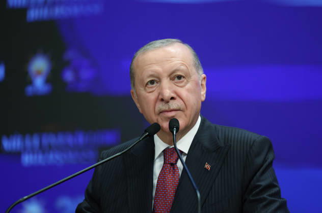 Turkish President and Leader of the Justice and Development (AK) Party Recep Tayyip Erdogan ANKARA, TURKIYE - OCTOBER 7: (----EDITORIAL USE ONLY - MANDATORY CREDIT - TURKISH PRESIDENCY MUSTAFA KAMACI HANDOUT - NO MARKETING NO ADVERTISING CAMPAIGNS - DISTRIBUTED AS A SERVICE TO CLIENTS----) Turkish President and Leader of the Justice and Development (AK) Party Recep Tayyip Erdogan gives a speech during the Legislative Year Opening Meeting with AK Party Deputies at the AK Party Congress Center in Ankara, Turkiye on October 7, 2026. Turkish Presidency Mustafa Kamaci Handout Anadolu Ankara Turkey. Editorial use only. Please get in touch for any other usage.  Copyright: x2026xAnadoluxTurkishxPresidencyx xMustafaxKamacix xHandoutx