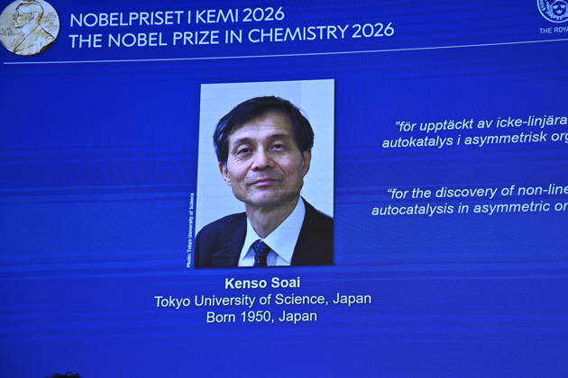 Henri Kagan and Kenso Soai are awarded the 2026 Nobel Prize in Chemistry during a press conference at the Royal Swedish Academy of Sciences in Stockholm, Sweden, on October 7, 2026 STOCKHOLM SWEDEN x10080x  Copyright: xFredrikxSandberg TTx SWEDEN NOBEL PRIZE 2026 CHEMISTRY MkLDH4UWhkc