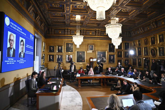 Henri Kagan and Kenso Soai are awarded the 2026 Nobel Prize in Chemistry during a press conference at the Royal Swedish Academy of Sciences in Stockholm, Sweden, on October 7, 2026 STOCKHOLM SWEDEN x10080x  Copyright: xFredrikxSandberg TTx SWEDEN NOBEL PRIZE 2026 CHEMISTRY s45hLPO7MMw