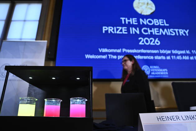 Henri Kagan and Kenso Soai are awarded the 2026 Nobel Prize in Chemistry during a press conference at the Royal Swedish Academy of Sciences in Stockholm, Sweden, on October 7, 2026 STOCKHOLM SWEDEN x10080x  Copyright: xFredrikxSandberg TTx SWEDEN NOBEL PRIZE 2026 CHEMISTRY J1ajtV-4TNY