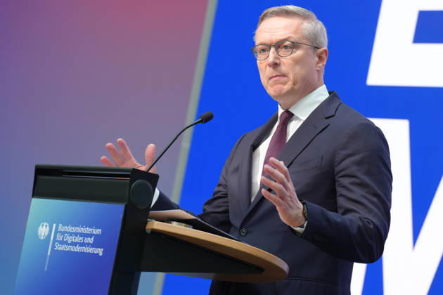 Statement des Bundesminister fuer Digtales zur Staatsmodernisierung Dr. Karsten Wildberger (Digitalminister) beim Statement zum Kabinettbeschluss des Berichts zu 1 Jahr Staatsmodernisierung, Berlin, 07.10.2026 Berlin Berlin Deutschland