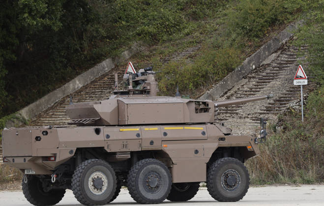 Military Test Tracks Inaugurated In Satory - France French military vehicles undergo testing during the inauguration of new military pistes at Satory in Versailles, France on October 7, 2026. Photo by Jean-Bernard Vernier JBV NEWS ABACAPRESS.COM Versailles Yvelines France  Copyright: xVernierxJean-Bernard JBVxNews ABACAx