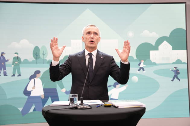 Statsbudsjett 2027 Oslo 20261007. Finansminister Jens Stoltenberg (Ap) presenterer statsbudsjettet for 2027 pa en pressekonferanse i Auditoriet i R5. Foto: Fredrik Varfjell NTB Oslo Norge HbHRkc8t5-s EDITORIAL USE ONLY Ref:_POLHbHRkc8t5-s.jpg Copyright: xFredrikxVarfjellxx xNTBx