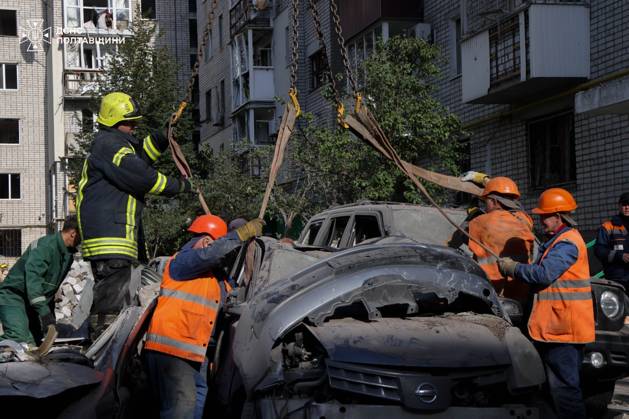 Rescuers search debris after Russian attack hits Kremenchuk in Poltava KREMENCHUK, UKRAINE - OCTOBER 07: (----EDITORIAL USE ONLY - MANDATORY CREDIT - STATE EMERGENCY SERVICE OF UKRAINE HANDOUT - NO MARKETING NO ADVERTISING CAMPAIGNS - DISTRIBUTED AS A SERVICE TO CLIENTS----) Search and rescue operations continue in a residential area following a Russian strike on Kremenchuk in Ukraine s Poltava region on October 07, 2026. At least two people were killed and dozens of civilians, including a child born in 2012, were injured as emergency workers comb through debris and heavily damaged residential structures across the site. State Emergency Service of Ukraine Anadolu Kremenchuk Ukraine. Editorial use only. Please get in touch for any othe  Copyright: x2026xAnadoluxStatexEmergencyxServicexofxUkrainex