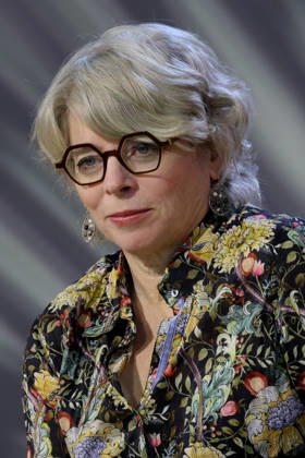 07.10.2026, Frankfurt am Main, DEU, Frankfurter Buchmesse. Jill Lepore, Autorin des aktuellen Buches Die Regierung der Maschinen im Geschraech auf der ARD Buehne